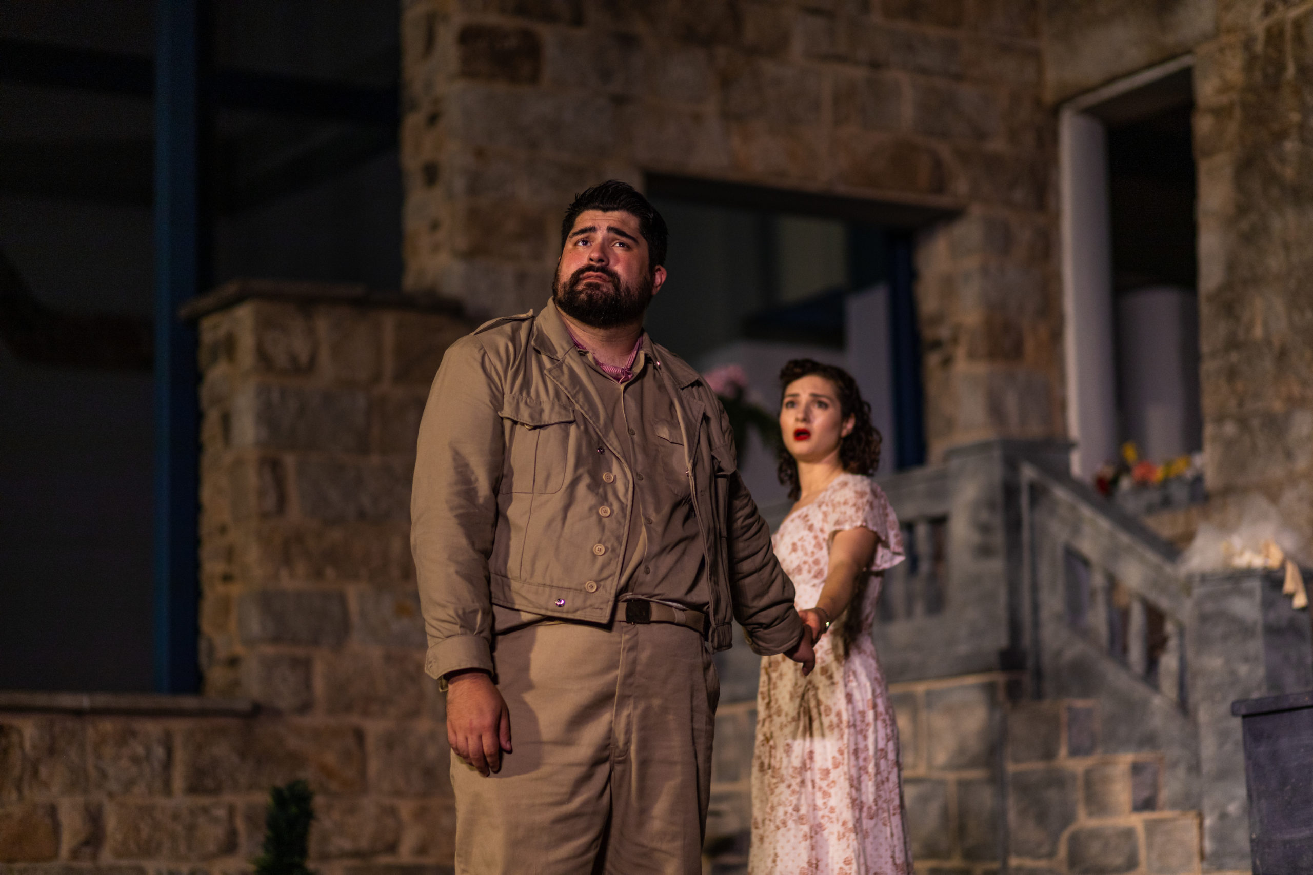 Dylan Arredondo and Anna DiGiovanni as Benedick and Beatrice in Much Ado About Nothing. Photos by Kiirtsn Pagan.