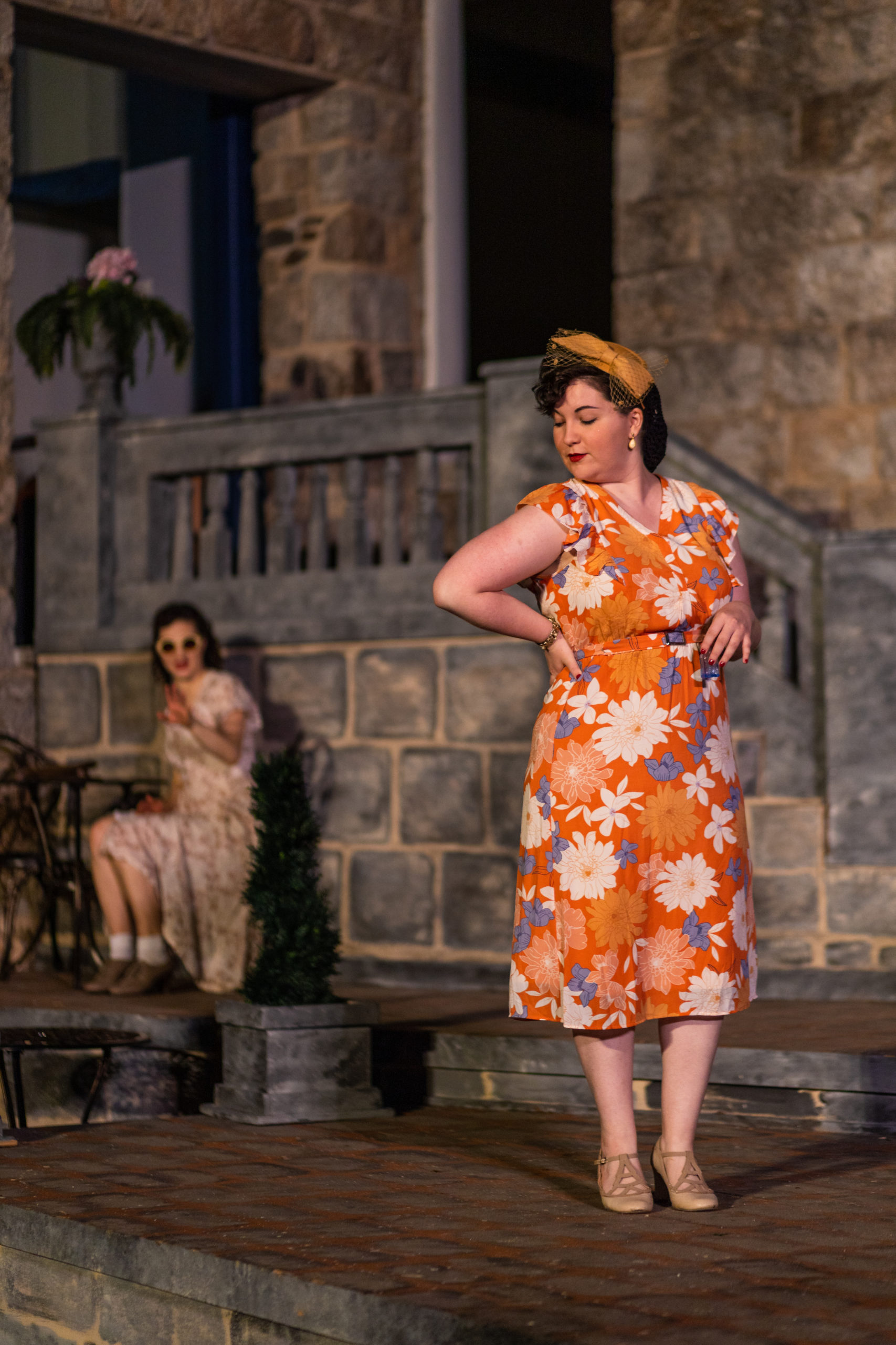 Abigail Funk and Anna DiGiovanni as Margret and Breatrice in Much Ado About Nothing. Photos by Kiirtsn Pagan.