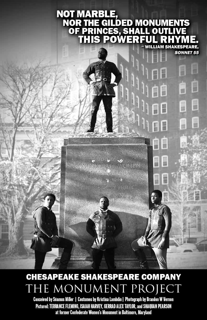 Terrance Fleming, Isaiah Harvey, Gerrad Alex Taylor, and Shaquan Pearson  at former Confederate Women’s Monument in Baltimore, Maryland.
