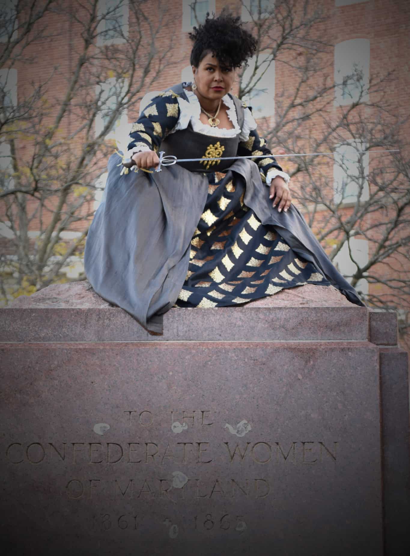 Tamieka Chavis at former Confederate Women’s Monument in Baltimore, Maryland.